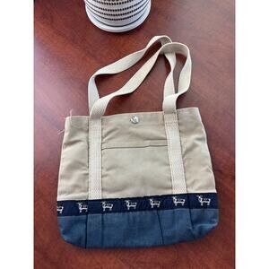 Vintage Small Canvas Navy Goat Mascot Tote Bag